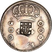 320 Réis - João Prince Regent Countermarked 300 Réis, KM#186 obverse image