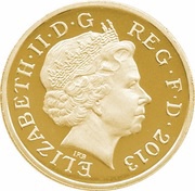 1 Pound - Elizabeth II Oak and Rose; Gold Proof obverse image