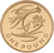 1 Pound - Elizabeth II Leek and Daffodil; Gold Proof, United Kingdom, 2013 reverse image