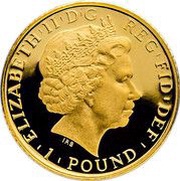 1 Pound - Elizabeth II 4th portrait; 1/20 oz Fine Gold obverse image