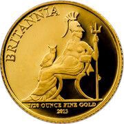 1 Pound - Elizabeth II 4th portrait; 1/20 oz Fine Gold, United Kingdom, 2013 reverse image