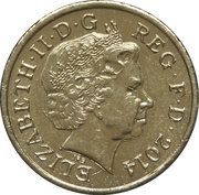 1 Pound - Elizabeth II 4th portrait; Flax and Shamrock obverse image