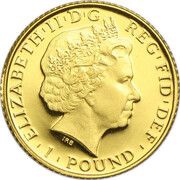 1 Pound - Elizabeth II 4th portrait; 1/20 oz Fine Gold obverse image
