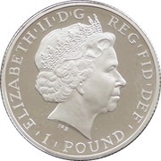 1 Pound - Elizabeth II 5th portrait; 1/2 oz Fine Silver obverse image