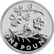 1 Pound - Elizabeth II Flax and Shamrock; Silver Piedfort, United Kingdom, 2014 reverse image