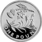 1 Pound - Elizabeth II Thistle and Bluebell; Silver Piedfort, United Kingdom, 2014 reverse image