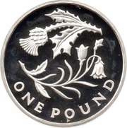 1 Pound - Elizabeth II Thistle and Bluebell; Silver Proof, United Kingdom, 2014 reverse image