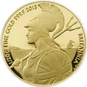 1 Pound - Elizabeth II 5th portrait; 1/20 oz Fine Gold, United Kingdom, 2015 reverse image