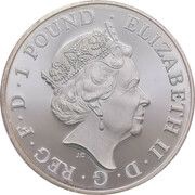 1 Pound - Elizabeth II 5th portrait; 1/2 oz Fine Silver obverse image