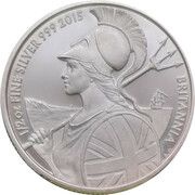 1 Pound - Elizabeth II 5th portrait; 1/2 oz Fine Silver, United Kingdom, 2015 reverse image