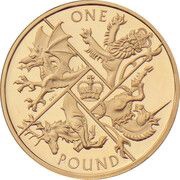 1 Pound - Elizabeth II Last Round Pound; Gold Proof, United Kingdom, 2016 reverse image