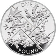 1 Pound - Elizabeth II Last Round Pound; Silver Piedfort, United Kingdom, 2016 reverse image
