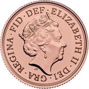 1 Sovereign - Elizabeth II 5th portrait; Delhi mint obverse image