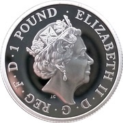 1 Pound - Elizabeth II 5th portrait; 1/2 oz Fine Silver obverse image