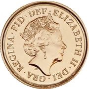 1 Sovereign - Elizabeth II 5th portrait; Sovereign Bicentenary obverse image
