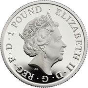1 Pound - Elizabeth II 5th portrait; 1/2 oz Fine Silver obverse image