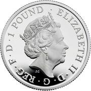 1 Pound - Elizabeth II 5th portrait; 1/2 oz Fine Silver obverse image