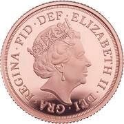 1 Sovereign - Elizabeth II 5th portrait; Proof Piedfort obverse image