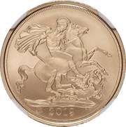 1 Sovereign - Elizabeth II 5th portrait; Queen Victoria Bicentenary, United Kingdom, 2019 reverse image