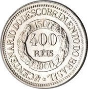 400 Réis 400th Anniversary of the Discovery, Brazil, 1900 reverse image