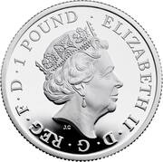 1 Pound - Elizabeth II 5th portrait; 1/2 oz Fine Silver obverse image