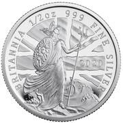 1 Pound - Elizabeth II 5th portrait; 1/2 oz Fine Silver, United Kingdom, 2020 reverse image