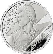1 Pound - Elizabeth II David Bowie; Silver Proof, United Kingdom, 2020 reverse image