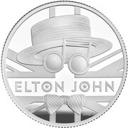 1 Pound - Elizabeth II Elton John; Silver Proof, United Kingdom, 2020 reverse image