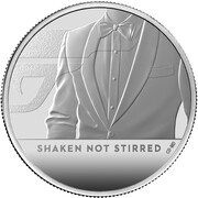 1 Pound - Elizabeth II James Bond - III; Silver Proof, United Kingdom, 2020 reverse image