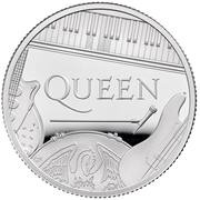 1 Pound - Elizabeth II The band Queen; Silver Proof, United Kingdom, 2020 reverse image