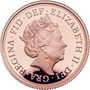 1 Sovereign - Elizabeth II 5th portrait; George III Bicentenary obverse image