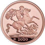 1 Sovereign - Elizabeth II 5th portrait; George III Bicentenary, United Kingdom, 2020 reverse image