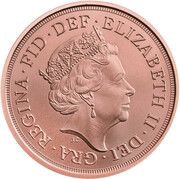 1 Sovereign - Elizabeth II 5th portrait; 75th VJ Day obverse image