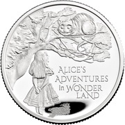 1 Pound - Elizabeth II Alice's Adventures in Wonderland; Silver Proof, United Kingdom, 2021 reverse image