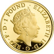 1 Pound - Elizabeth II 5th portrait; 1/20 oz Fine Gold obverse image