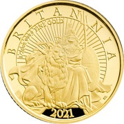 1 Pound - Elizabeth II 5th portrait; 1/20 oz Fine Gold, United Kingdom, 2021 reverse image