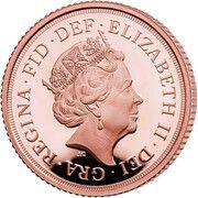 1 Sovereign - Elizabeth II 5th portrait; Queen's 95th Birthday obverse image