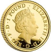 1 Pound - Elizabeth II 5th portrait; 1/20 oz Fine Gold obverse image