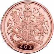 1 Sovereign - Elizabeth II 5th portrait; Platinum Jubilee, United Kingdom, 2022 reverse image