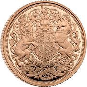 1 Sovereign - Charles III Queen Elizabeth II Memorial, United Kingdom, 2022 reverse image