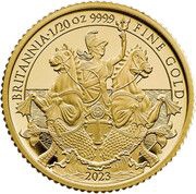 1 Pound - Charles III 1/20 oz Fine Gold, United Kingdom, 2023 reverse image