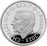 1 Pound - Charles III 1/2 oz Fine Silver obverse image