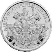 1 Pound - Charles III 1/2 oz Fine Silver, United Kingdom, 2023 reverse image
