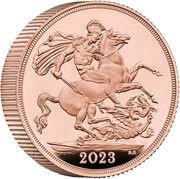 1 Sovereign - Charles III Coronation; Proof Piedfort, United Kingdom, 2023 reverse image