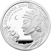 1 Pound - Charles III 1/2 oz Fine Silver, United Kingdom, 2024 reverse image