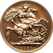 2 Sovereigns - Elizabeth II 2nd portrait, United Kingdom, 1980-1983 reverse image