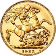 2 Sovereigns - Elizabeth II 3rd portrait, United Kingdom, 1985-1996 reverse image