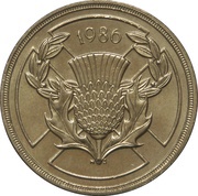 2 Pounds - Elizabeth II 3rd portrait; Commonwealth Games, United Kingdom, 1986 reverse image