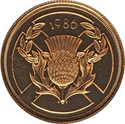 2 Pounds - Elizabeth II Commonwealth Games; Gold Proof, United Kingdom, 1986 reverse image