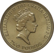 2 Pounds - Elizabeth II 3rd portrait; Bill of Rights obverse image
